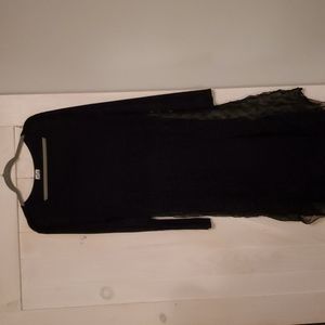 French fitted black dress